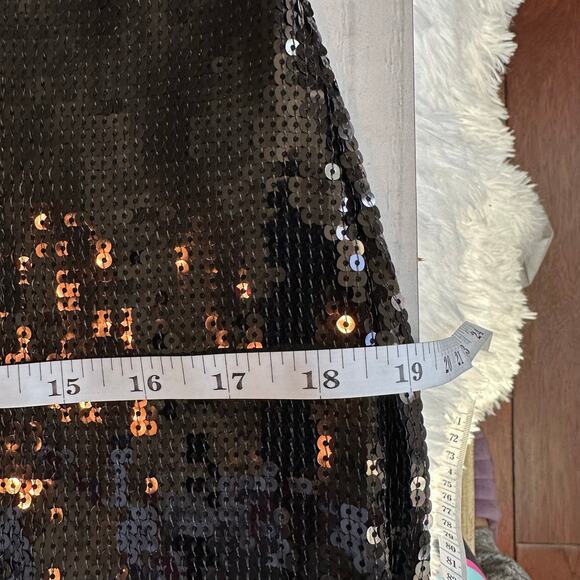 BCBGMAXAZRIA Strapless Sequined Formal Party Gown Size 12 Black - Picture 8 of 12